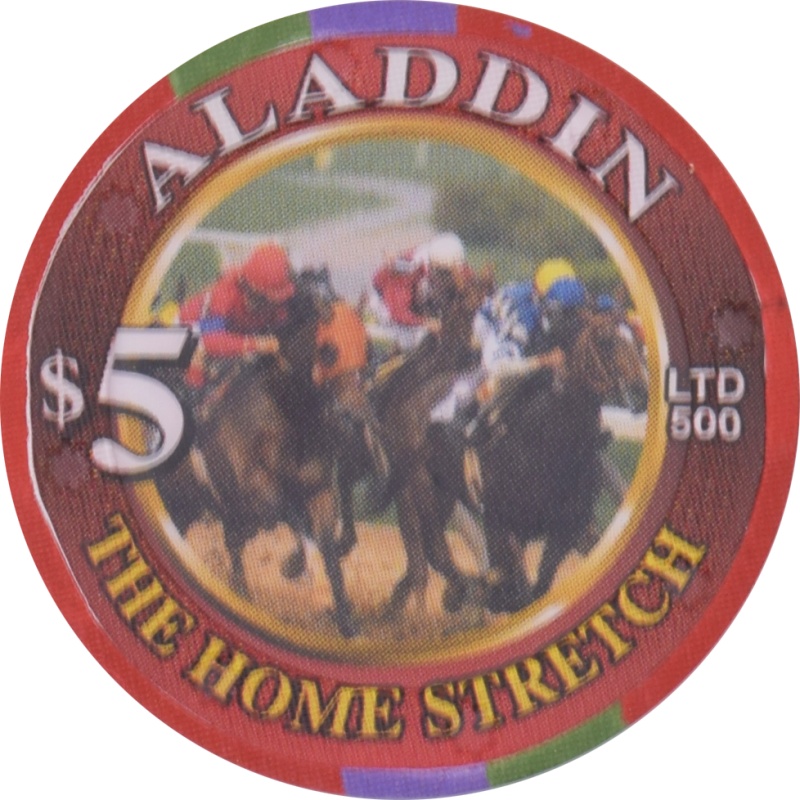 Aladdin Casino Las Vegas Nevada $5 Run For The Roses Chip 2004