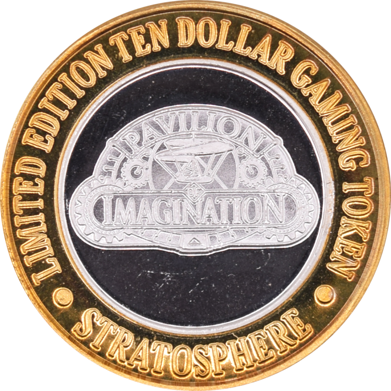 Stratosphere Casino Las Vegas Nevada "Pavilion Of Imagination" $10 Silver Strike .999 Fine Silver 1996