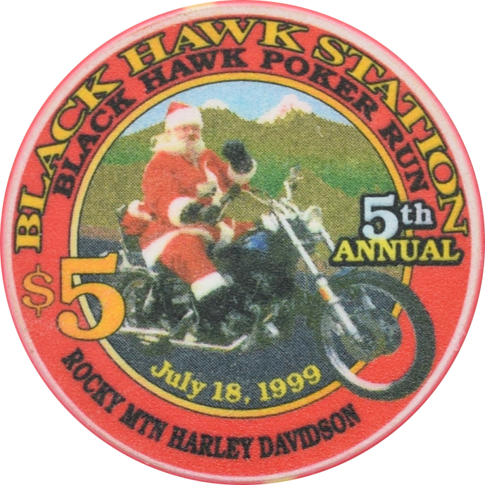Black Hawk Station Casino Black Hawk Colorado $5 5Th Annual Rocky Mountain Harley Davidson Poker Run Chip