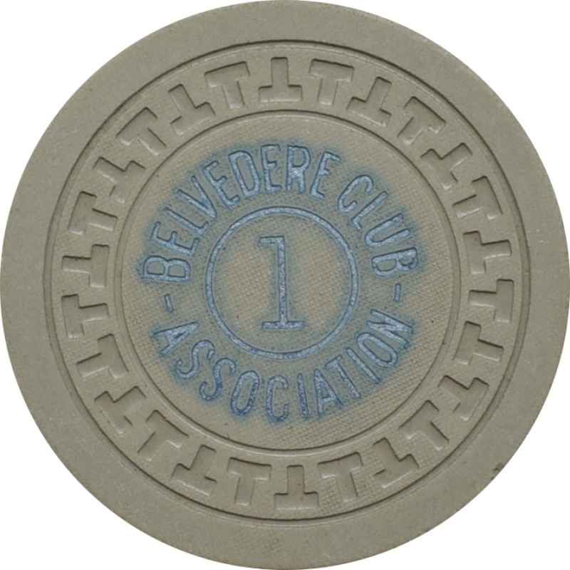 Belvedere Club Illegal Casino Hot Springs Arkansas Grey 1 Chip