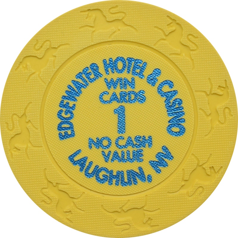 Edgewater Casino Laughlin Nevada Win Cards 1 No Cash Value Chip 2001