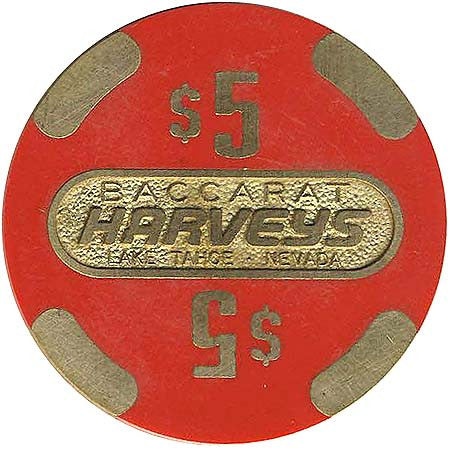 Harvey's Casino Lake Tahoe Nevada $5 Baccarat Chip 1986 43Mm