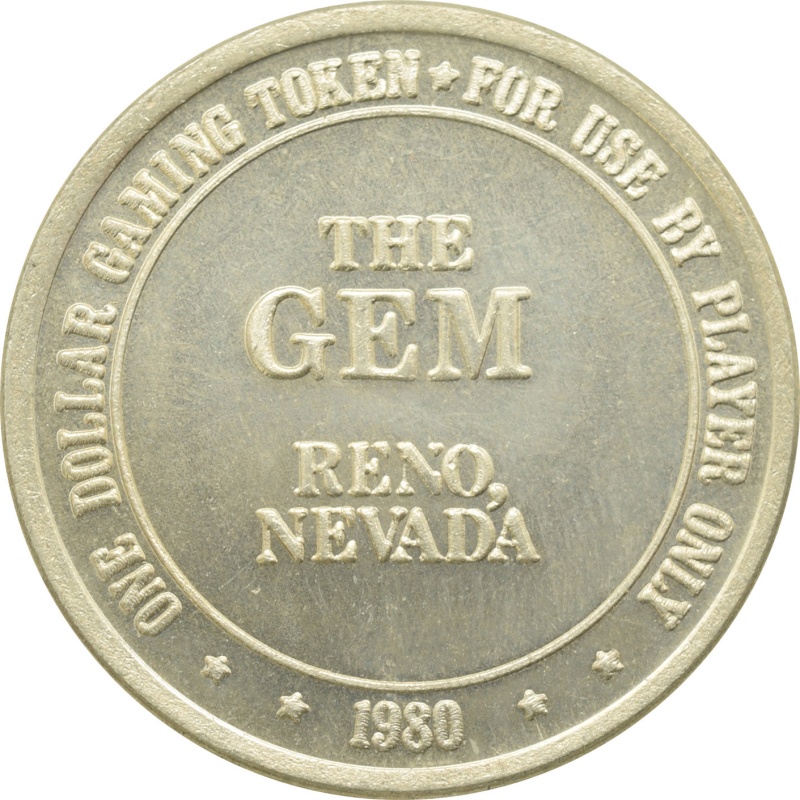 Gem Casino Reno Nv $1 Token 1980