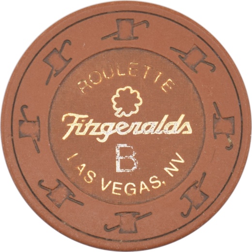 Fitzgeralds Casino Las Vegas Nevada $5 Roulette B Ochre Chip 1980s