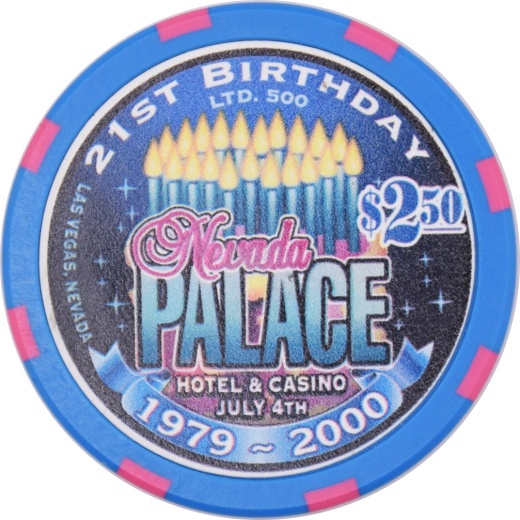 Nevada Palace Casino Las Vegas Nevada $2.50 21St Birthday Chip 2000