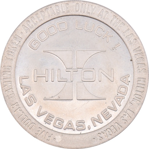 Las Vegas Hilton Casino Las Vegas Nevada $5 Token 1985