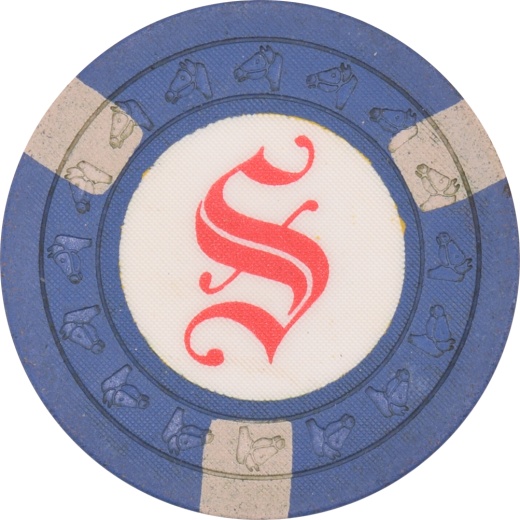 Saratoga Club Casino Santa Clara California Blue Grey Spots Chip