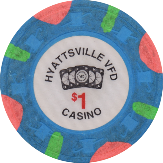 Hyattsville Volunteer Fire Department Hyattsville Maryland $1 Chip - Paulson Collector's Item