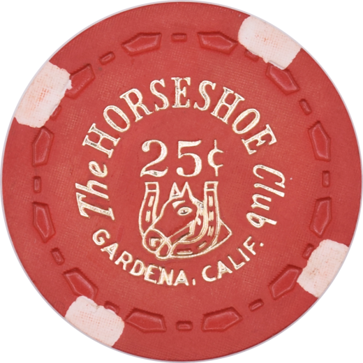 The Horseshoe Club Casino Gardena California 25 Cent Nm Chip