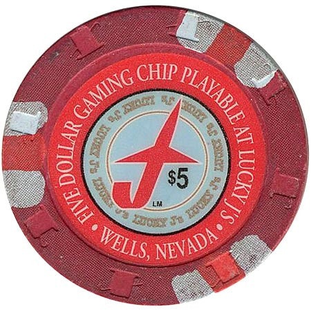 Lucky J's Casino Wells Nevada $5 Chip 1994