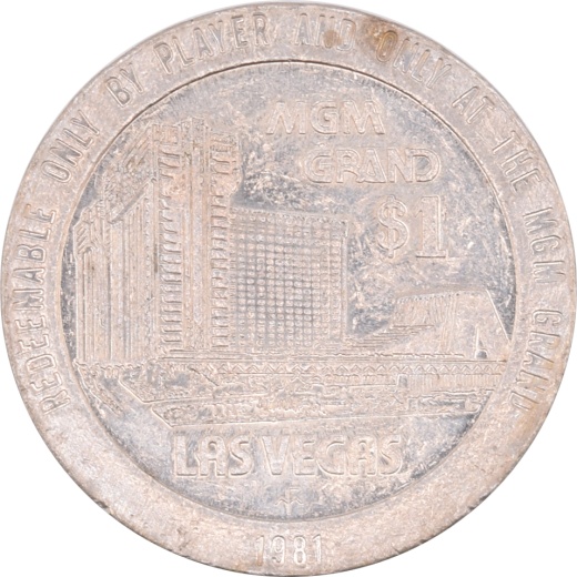 Mgm Grand Casino Las Vegas Nevada $1 Token 1981