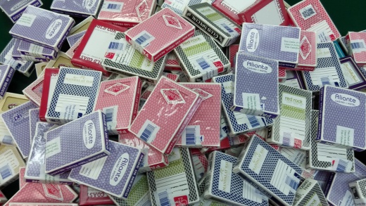 Case Of 144 Decks Used Casino Playing Cards