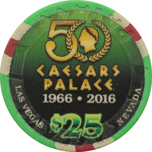 Caesars Palace Casino Las Vegas Nevada $25 50Th Anniversary Chip 2016