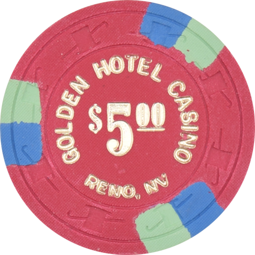 Golden Hotel Casino Reno Nevada $5 Chip 1980 by Paulson