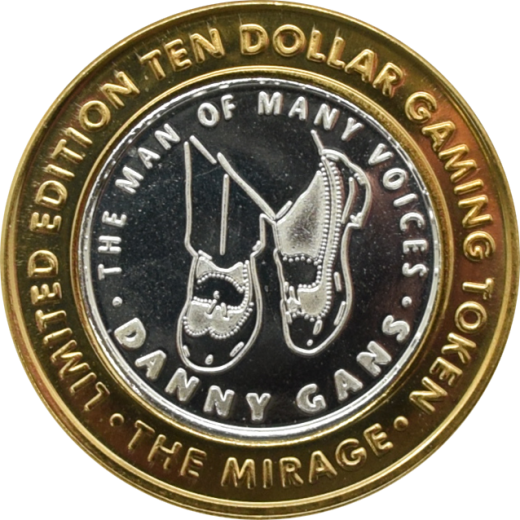 Mirage Casino Las Vegas "Danny Gans - Man Of Many Voices" $10 Silver Strike .999 Fine Silver 2007