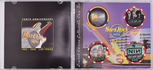 Hard Rock Casino Las Vegas Nevada $5 - 10Th Anniversary Cd Chip Set 1995-2005