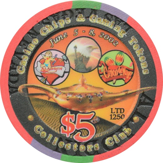 Aladdin Casino Las Vegas $5 CCGTCC 10Th Convention Chip 2002