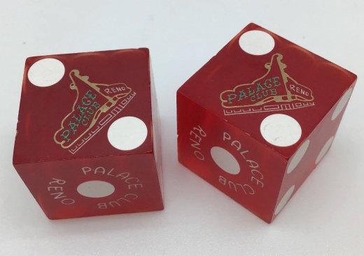 Palace Club Las Vegas Red Dice Pair Matching Logos