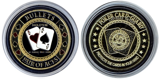 Card Guard Bullets (Pair Of Aces) Card Guard - Gold