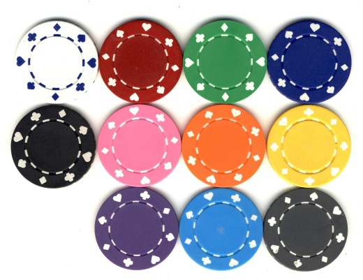 Suited Poker Chip 11.5Grams Set Of 25 Chips