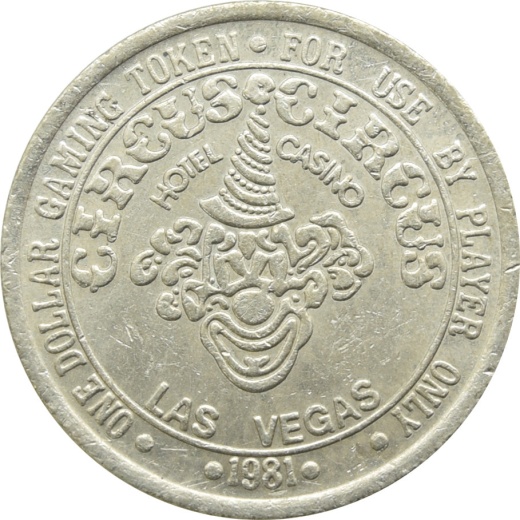 Circus Circus Casino Las Vegas Nv $1 Token 1981