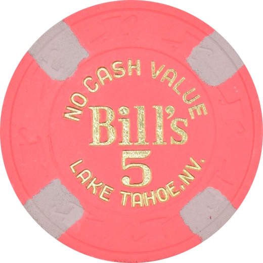 Bill's Casino Lake Tahoe Nevada $5 Ncv Chip 1989