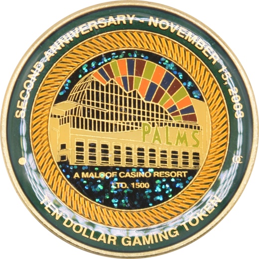 Palms Casino Las Vegas Nevada $10 2Nd Anniversary Token 2003