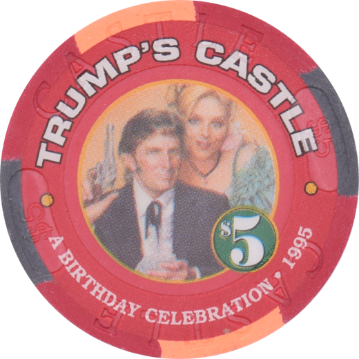 Trump's Castle Casino Atlantic City New Jersey $5 How The East Was Won Chip 1995