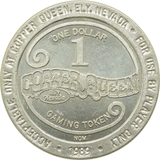 Copper Queen Casino Ely Nv $1 Token 1989