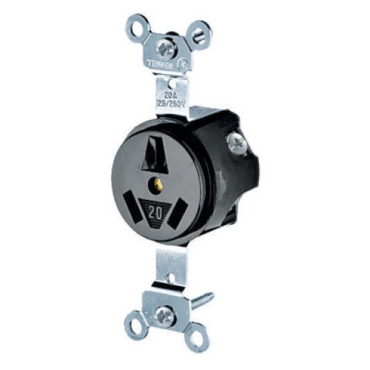 Hubbell HBL6810 AC Receptacle NEMA 10-20 Female Black 125/250 Volt 20 Amp
