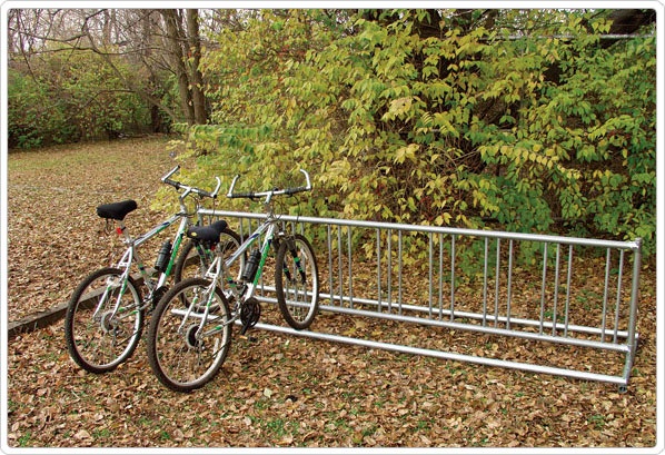SportsPlay Double Entry Bike Rack: Permanent - Playground Equipment