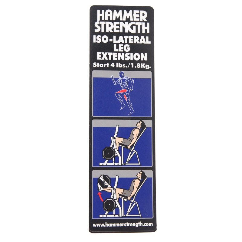 IsoLat Leg Extension Placard Lifefitness
