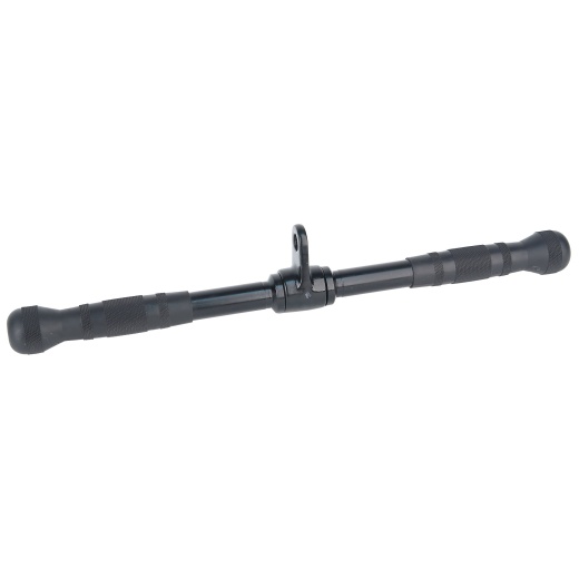 Straight Attachment Bar with Revolving Swivel and Rubber Grips - All Black