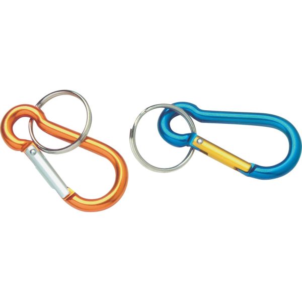 Baumgartens 2 Carabiner Key Ring - Aluminum - 1 Each - Assorted