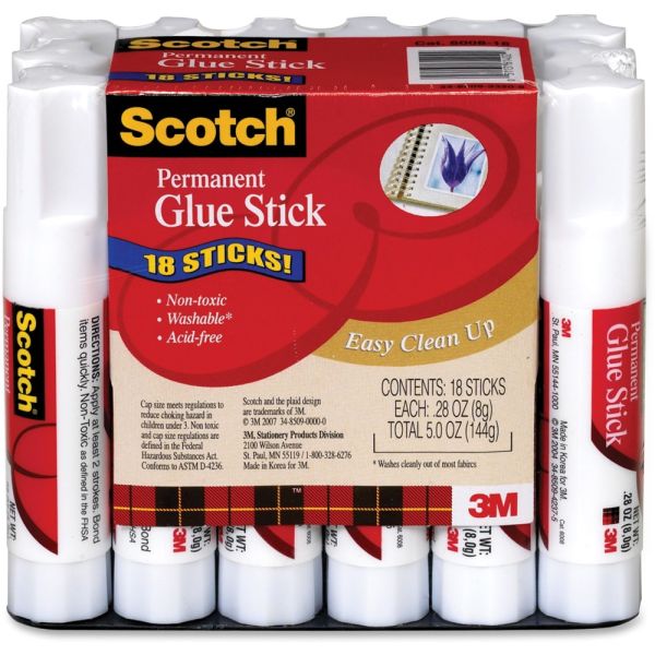 Saunders UHU stic Washable Glue Stick 1.41 oz 12 Box White