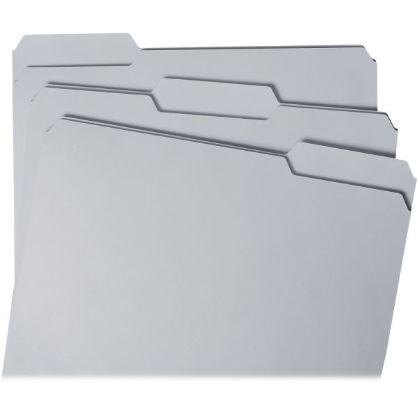 Smead 1/3-Cut 2-Ply Color File Folders, Letter Size, Gray, Box Of 100