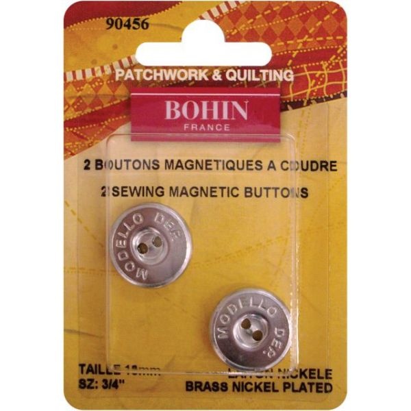 Magnetic Sew-On Button 3/4" 2/Pkg