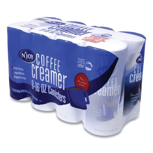 N'joy Non-Dairy Coffee Creamer, 16 Oz Canister, 8/Carton