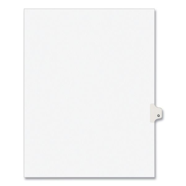 Avery Preprinted Legal Exhibit Side Tab Index Dividers, Avery Style, 26-Tab, Q, 11 X 8.5, White, 25/Pack, (1417)
