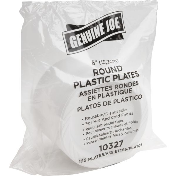 Genuine Joe Round Plastic Plates