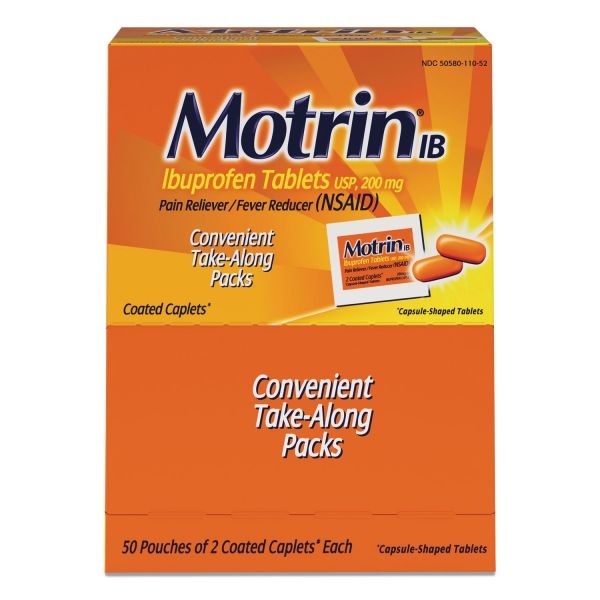 Motrin Ib Ibuprofen Tablets, TwoPack, 50 Packs/Box
