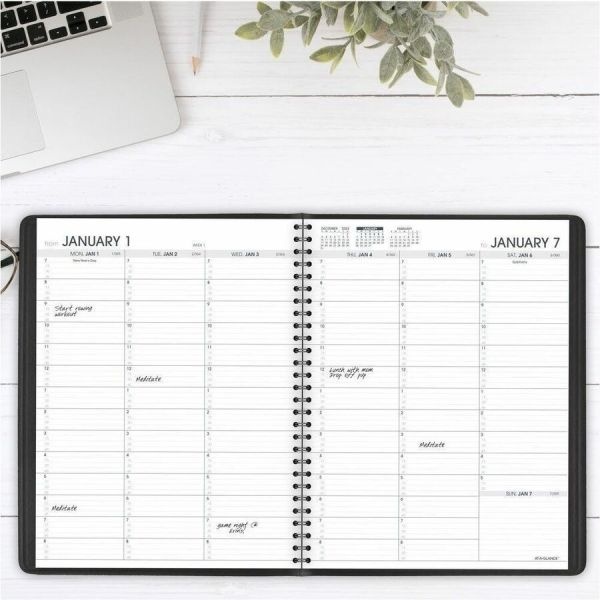 At-A-Glance Weekly Appointment Book, 11 X 8.25, Black Cover, 13-Month (Jan To Jan): 2024 To 2025