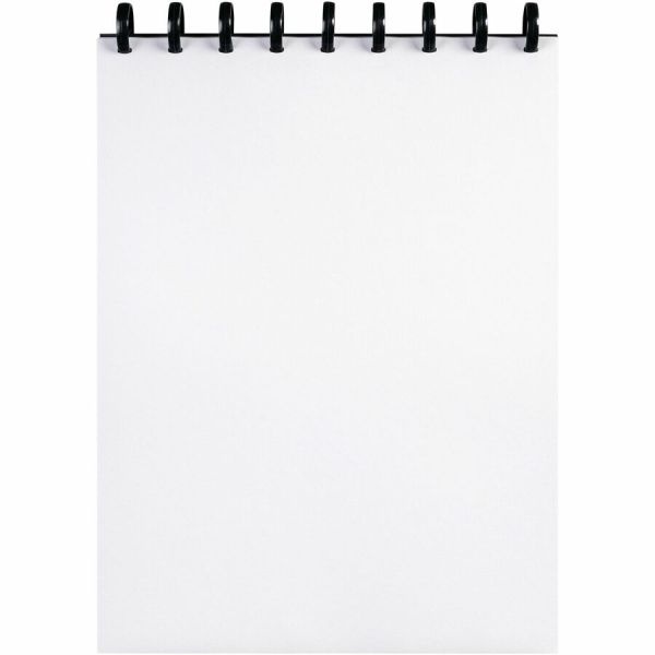 uCreate Sketch Disc-Bound Premium Drawing Paper Pad, Unruled, Silver/Black  Cover, 50 White 8.5 x 11 Sheets