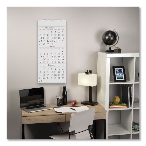 At-A-Glance Three-Month Reference Wall Calendar, 12 X 27, White Sheets, 15-Month (Dec To Feb): 2023 To 2025