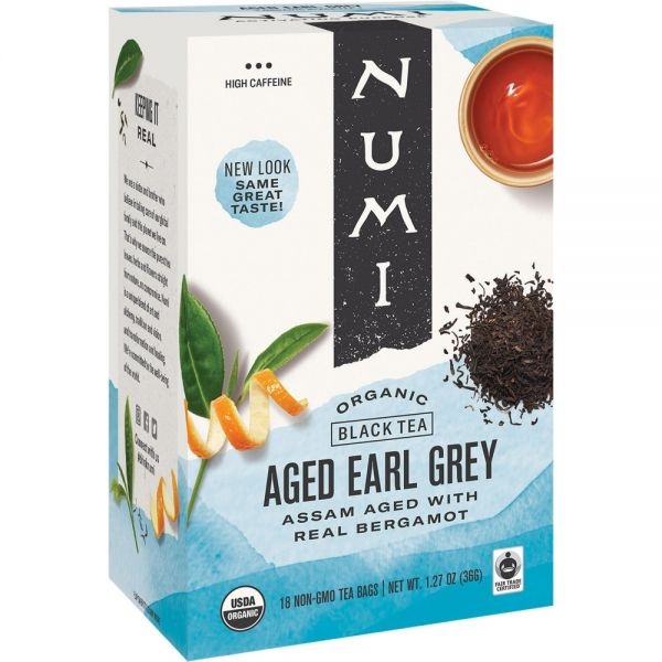 Numi Organic Teas And Teasans, 1.27Oz, Aged Earl Grey, 18/Box