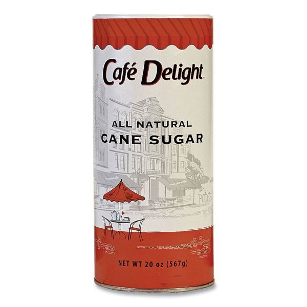 Café Delight All Natural Cane Sugar. 20 Oz Canister
