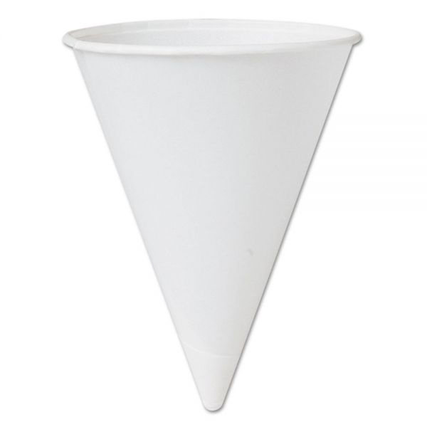 Dart Bare Treated Paper Cone Water Cups, 4 1/4 Oz., White, 5,000/Carton