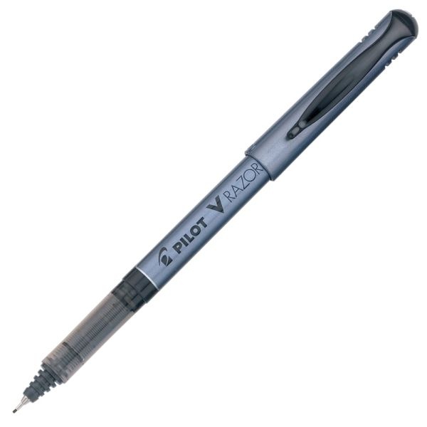 Pilot Liquid Ink Razor Point Pens, Extra-Fine Point, 0.3 Mm, Graphite Barrel, Black Ink, Pack Of 12 Pens