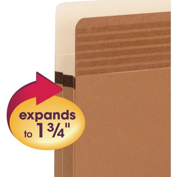 Smead Easy Grip Pockets Expanding File Folders, Legal Size, 30% Recycled, Redrope, Box Of 25