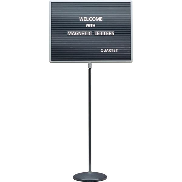 Quartet Standing Magnetic Letter Board, 24" X 18", Aluminum Frame With Silver Finish